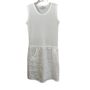 A. Browns & Co made in Italy cotton, linen swim suit cover dress. White. Sz S
